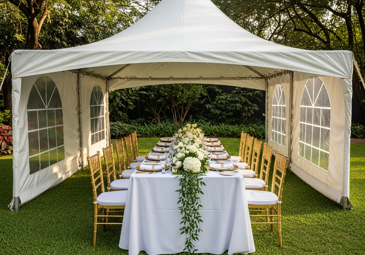 Intimate garden party tent for 10 guests Nairobi