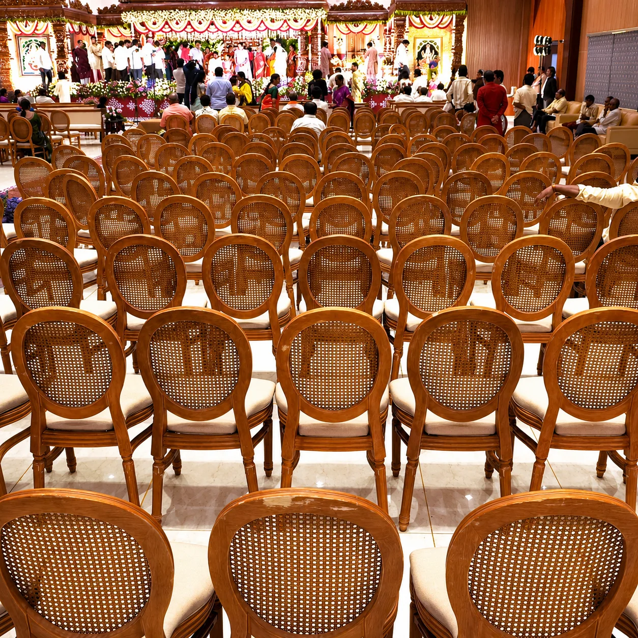 Gold Wedding ceremony setup