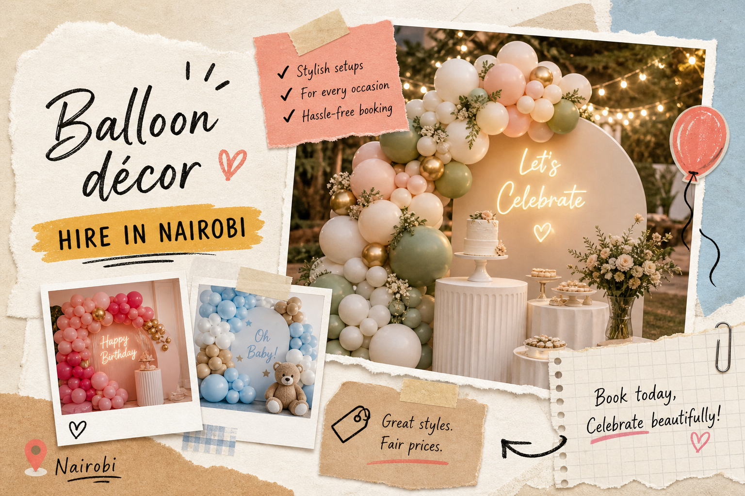 Balloon décor hire in Nairobi: styles, prices & booking 
