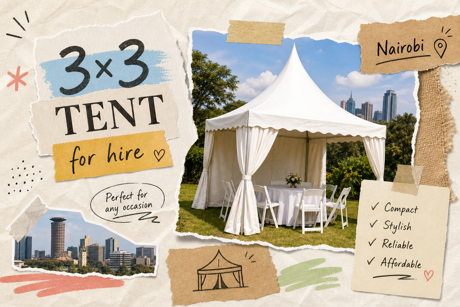 What Is a 3 by 3 Tent for Hire in Nairobi?