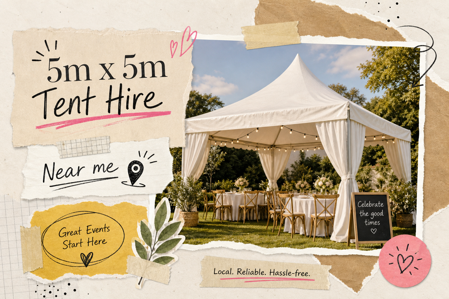 Where can I hire a 5m by 5m tent near me