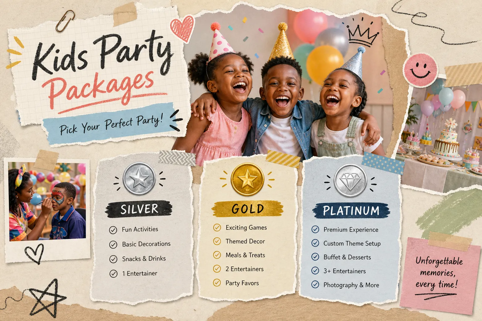 Kids Party Packages Nairobi: Silver, Gold & Platinum Compared