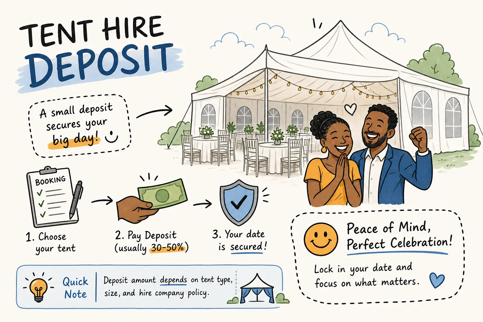 What deposit to expect when hiring a tent in Nairobi