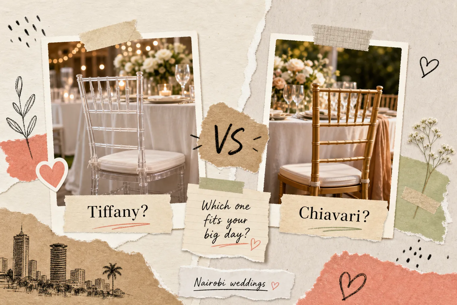Tiffany or Chiavari chairs for your Nairobi wedding?