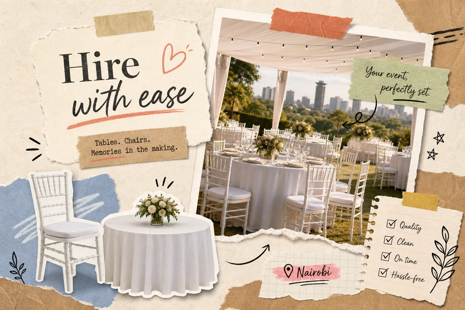 How to Hire Tables and Chairs for Your Nairobi Event