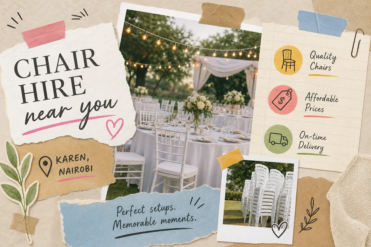 Chair hire near Karen, Nairobi: Prices, Suppliers & Tips