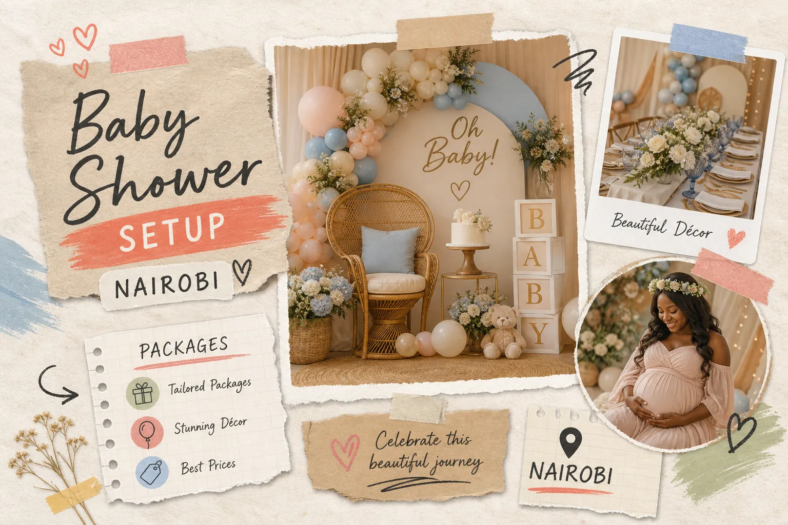 Baby shower setup Nairobi: top packages, décor and prices