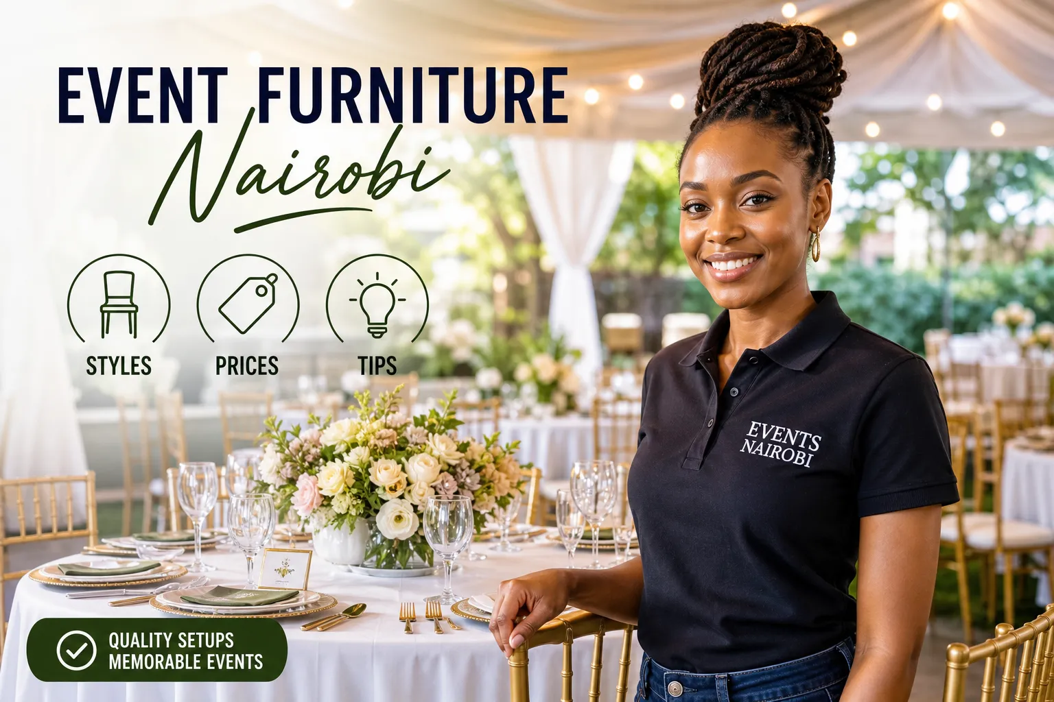 Tables and chairs hire Nairobi: styles, prices and tips