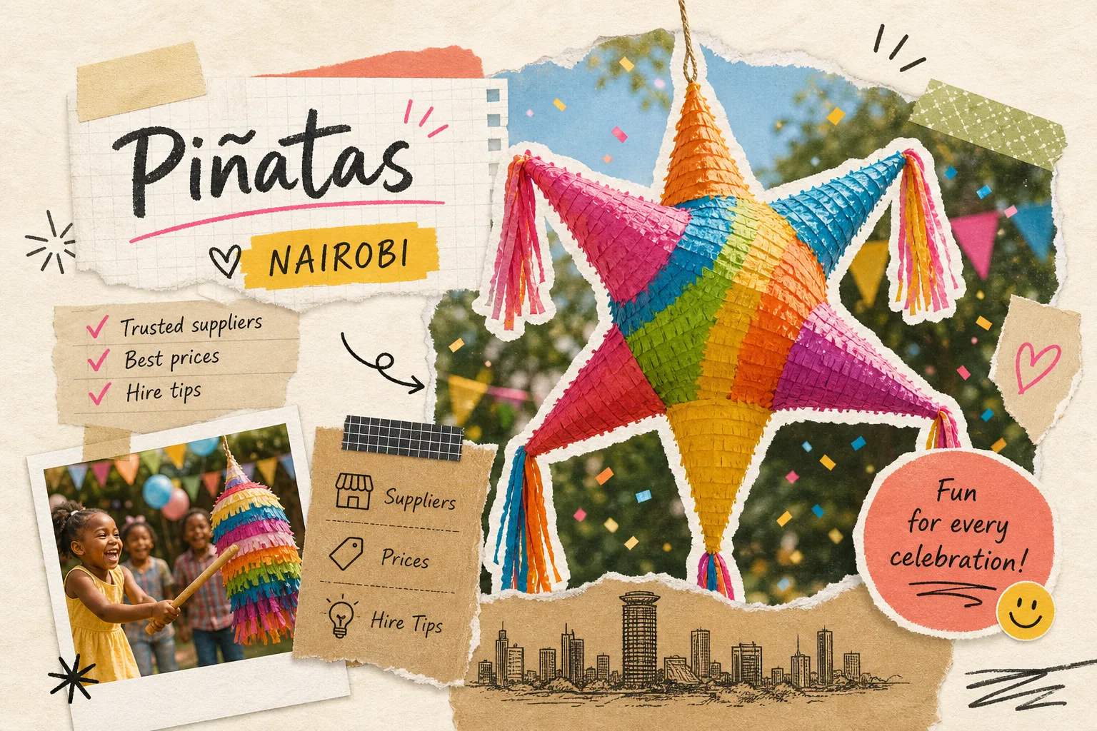 Party piñata Nairobi: suppliers, prices & hire tips