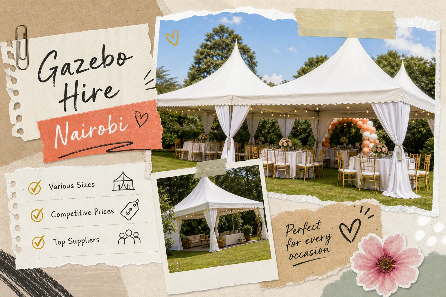 Gazebo hire in Nairobi: prices, sizes and top suppliers