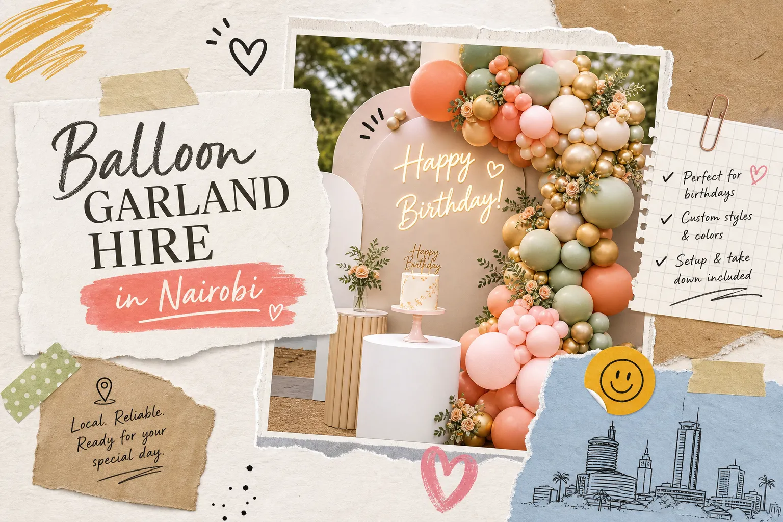How to hire a balloon garland in Nairobi for a birthday