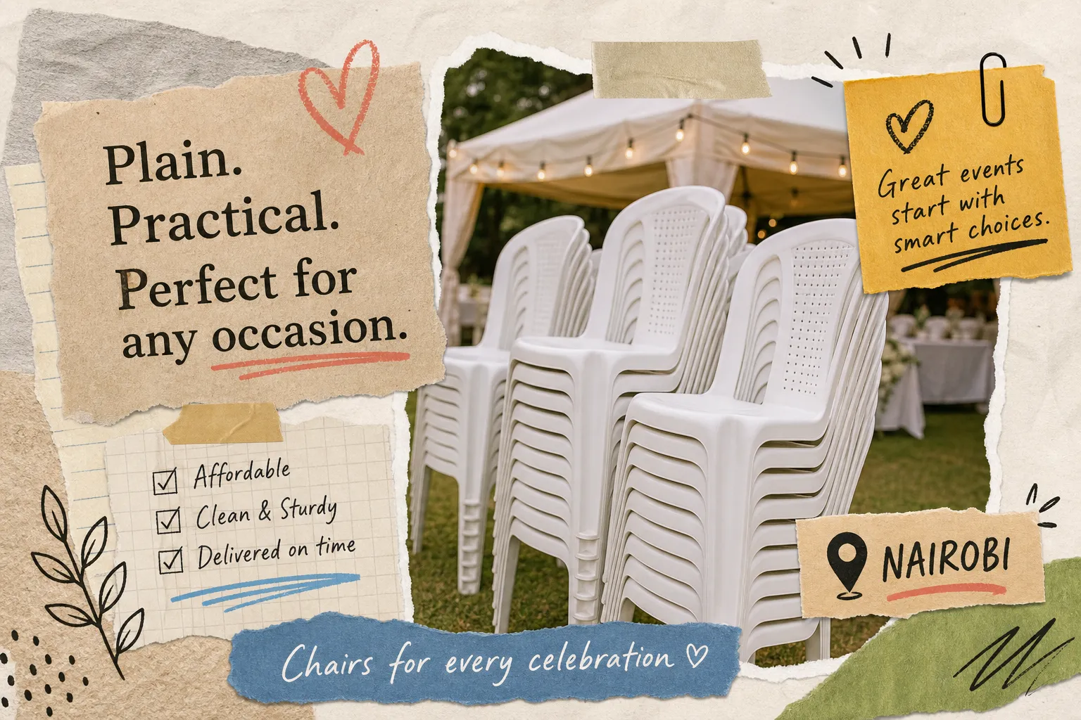 Plain plastic chairs for hire in Nairobi: the full guide