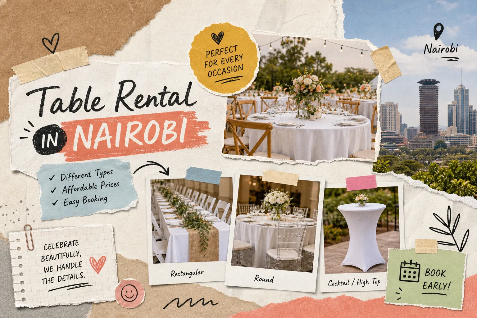 Table Rental in Nairobi: Types, Prices and Booking Tips
