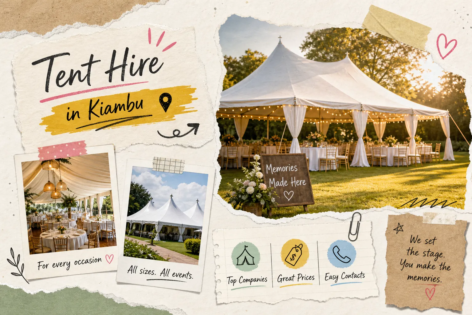 Tent hire in Kiambu County: companies, prices, and contacts
