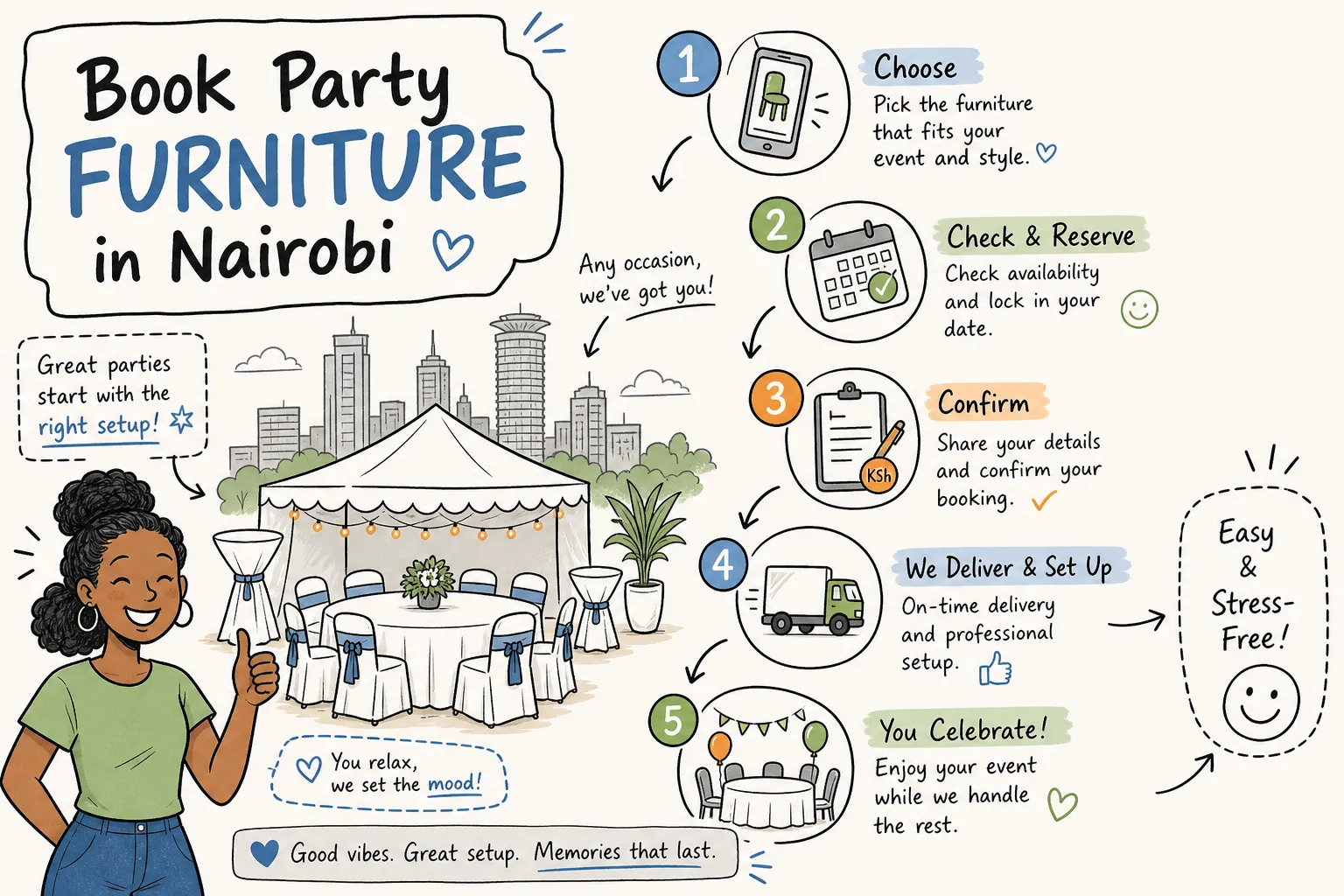 How to Book Party Furniture Hire in Nairobi: Step by Step