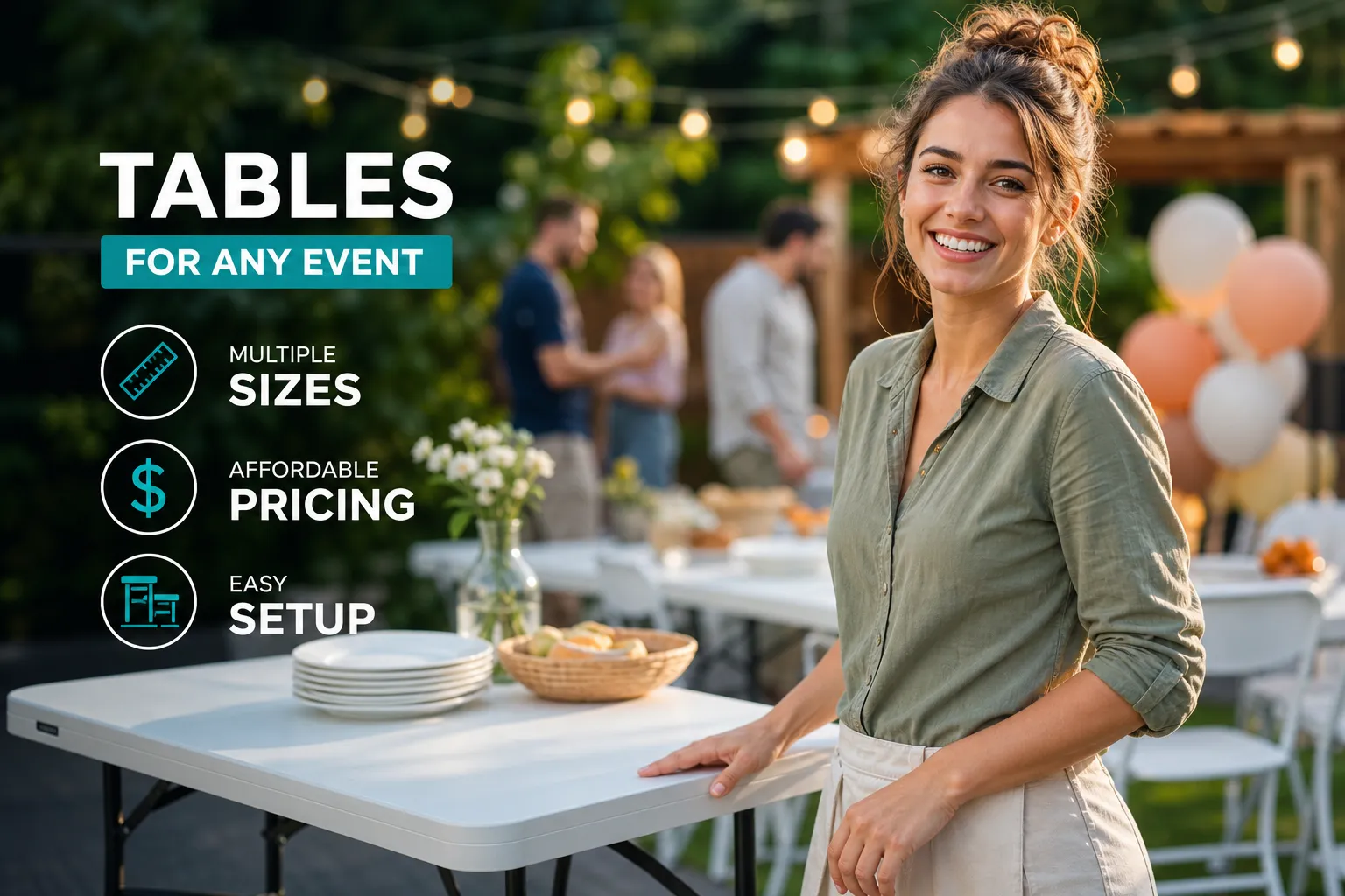 Folding tables for party hire: sizes, costs and setup tips