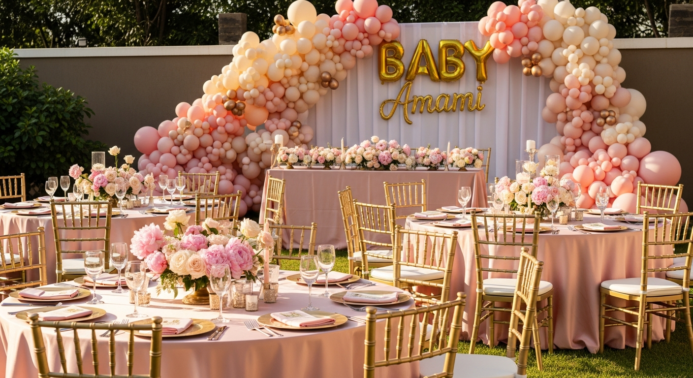 Baby Shower — Blush & Gold — Amazing Theme Party Planners Nairobi