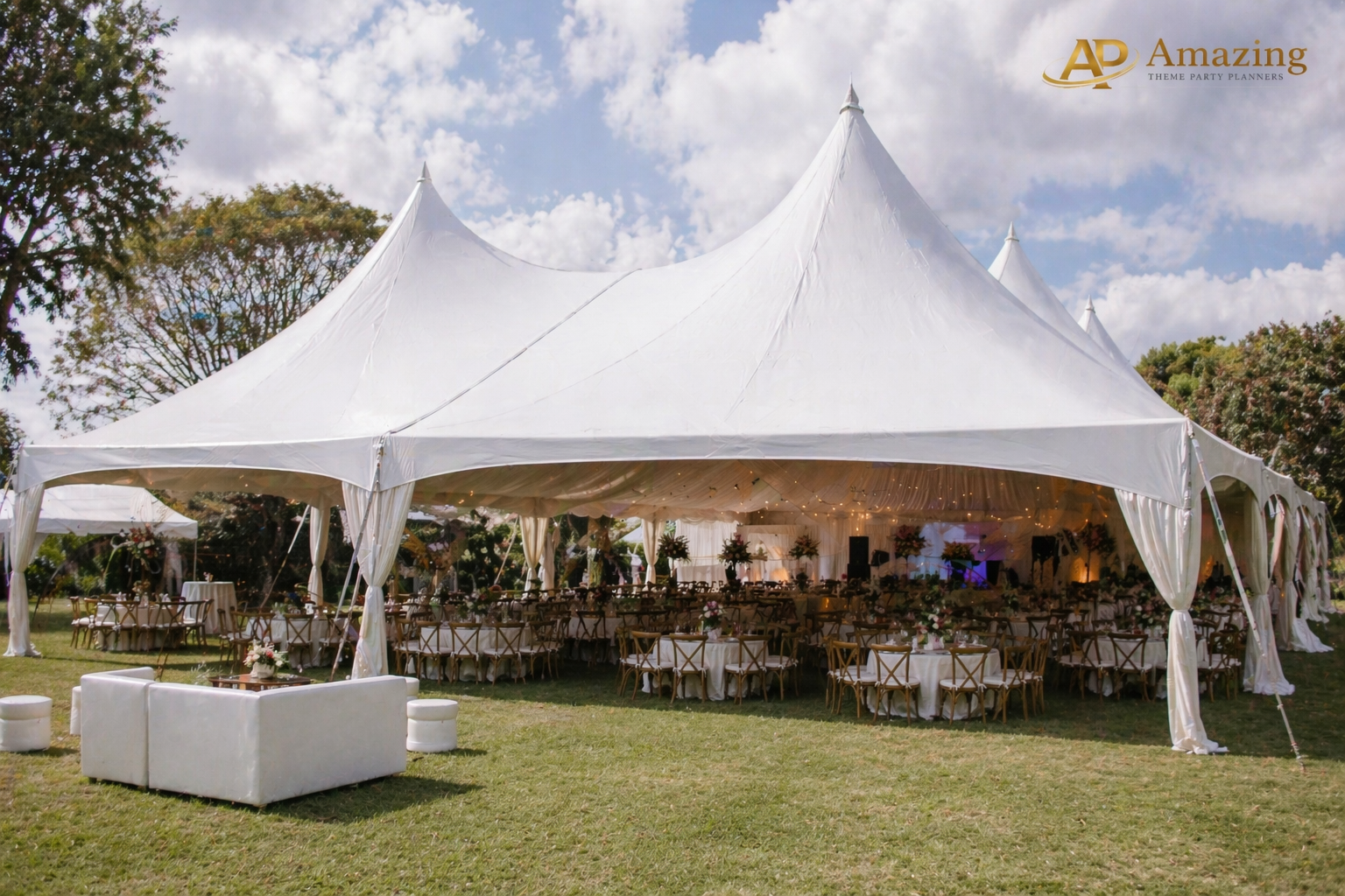 12x12m high peak tent for 100 guests by Amazing Theme Party Planners Nairobi event setup