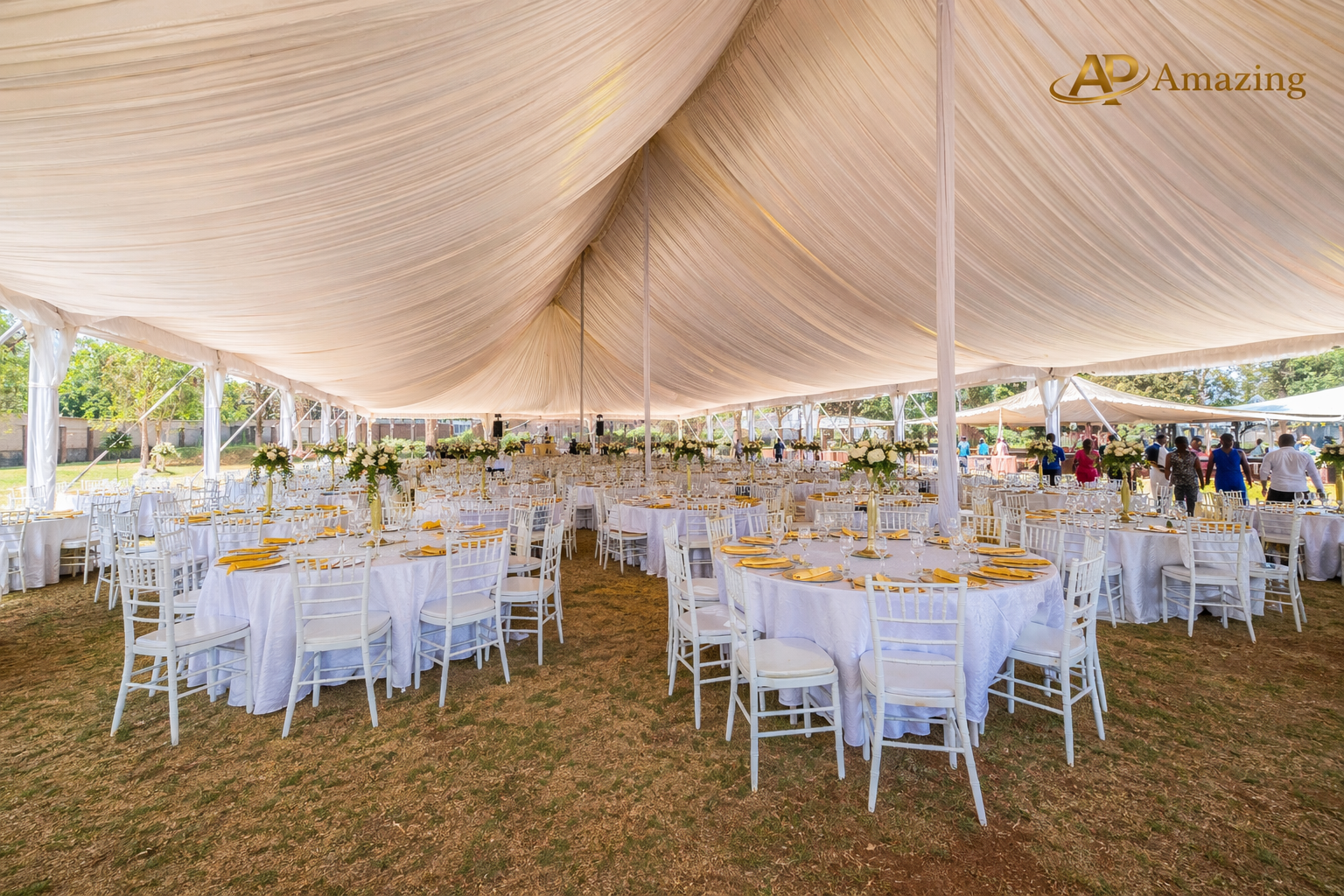 20x30m high peak tent for 300 guests by Amazing Theme Party Planners Nairobi event setup