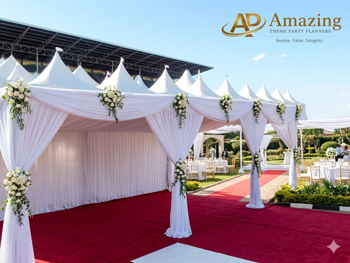3x3m high peak tent by Amazing Theme Party Planners Nairobi event setup