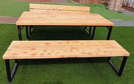 6-Seater Picnic Bench Set with Backrests