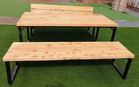 6-Seater Picnic Bench Set with Backrests