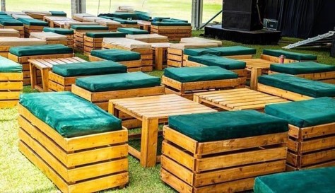 8-Seater Brown Pallet Crate Set