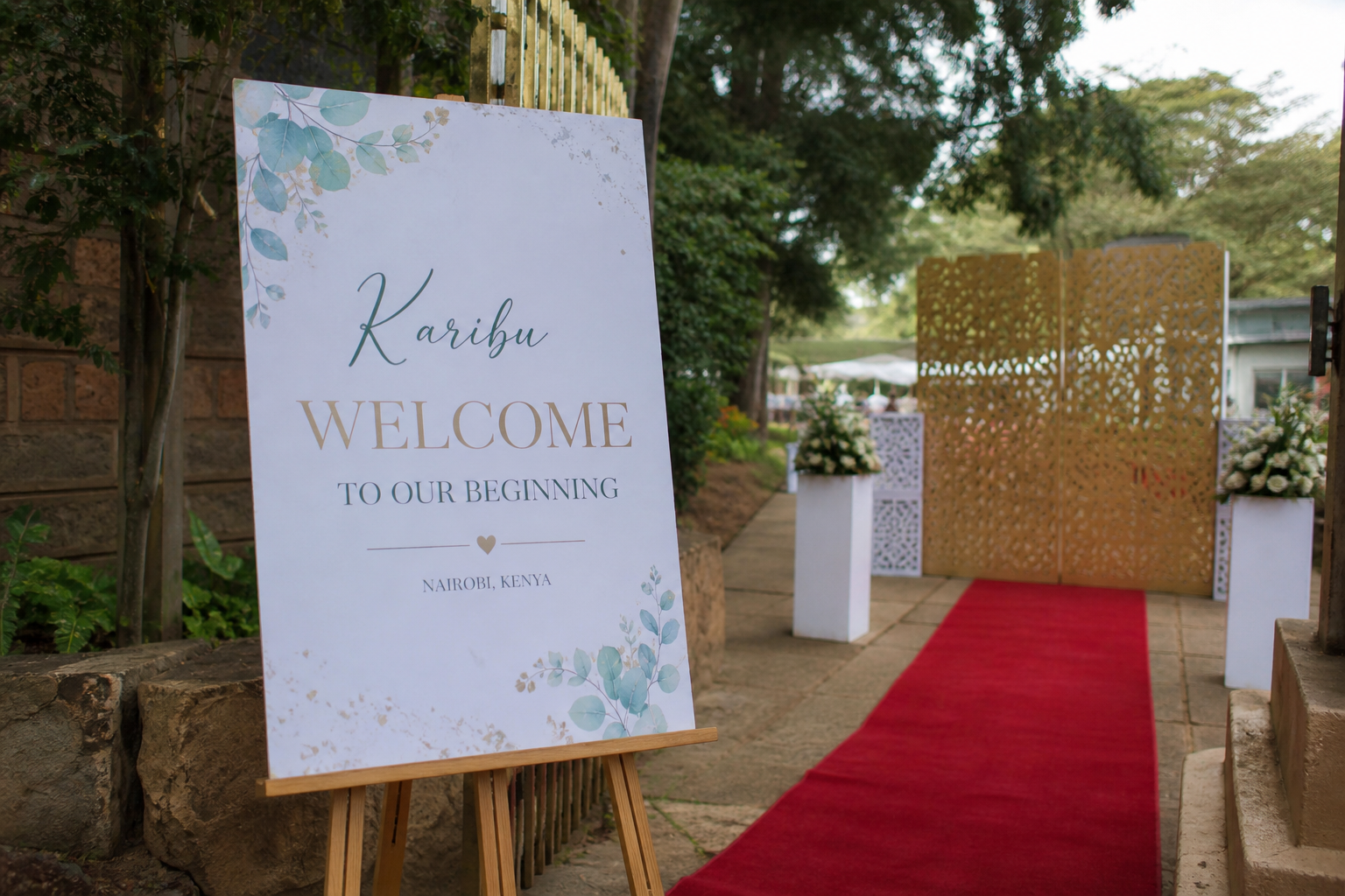 A1 welcome sign hire Nairobi custom event entrance sign
