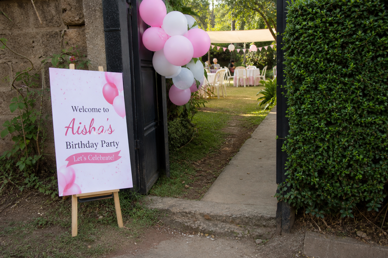 Custom A2 Welcome Sign for birthday parties and events in Nairobi