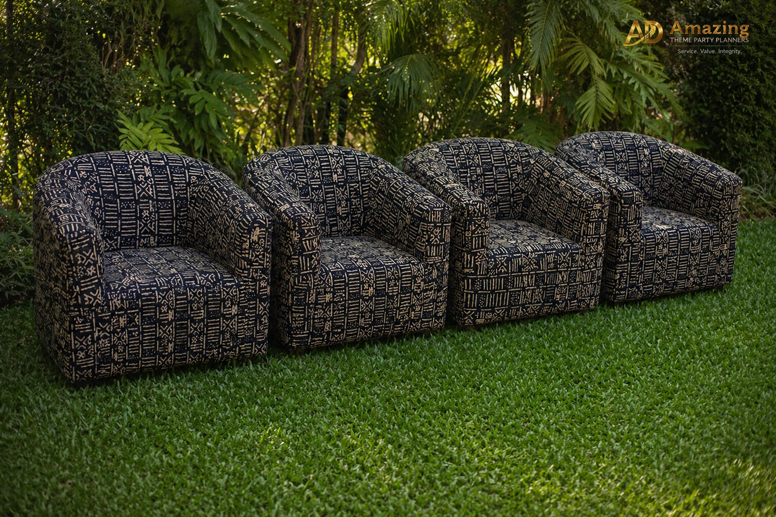 Assorted Ankara Single Seater Chair