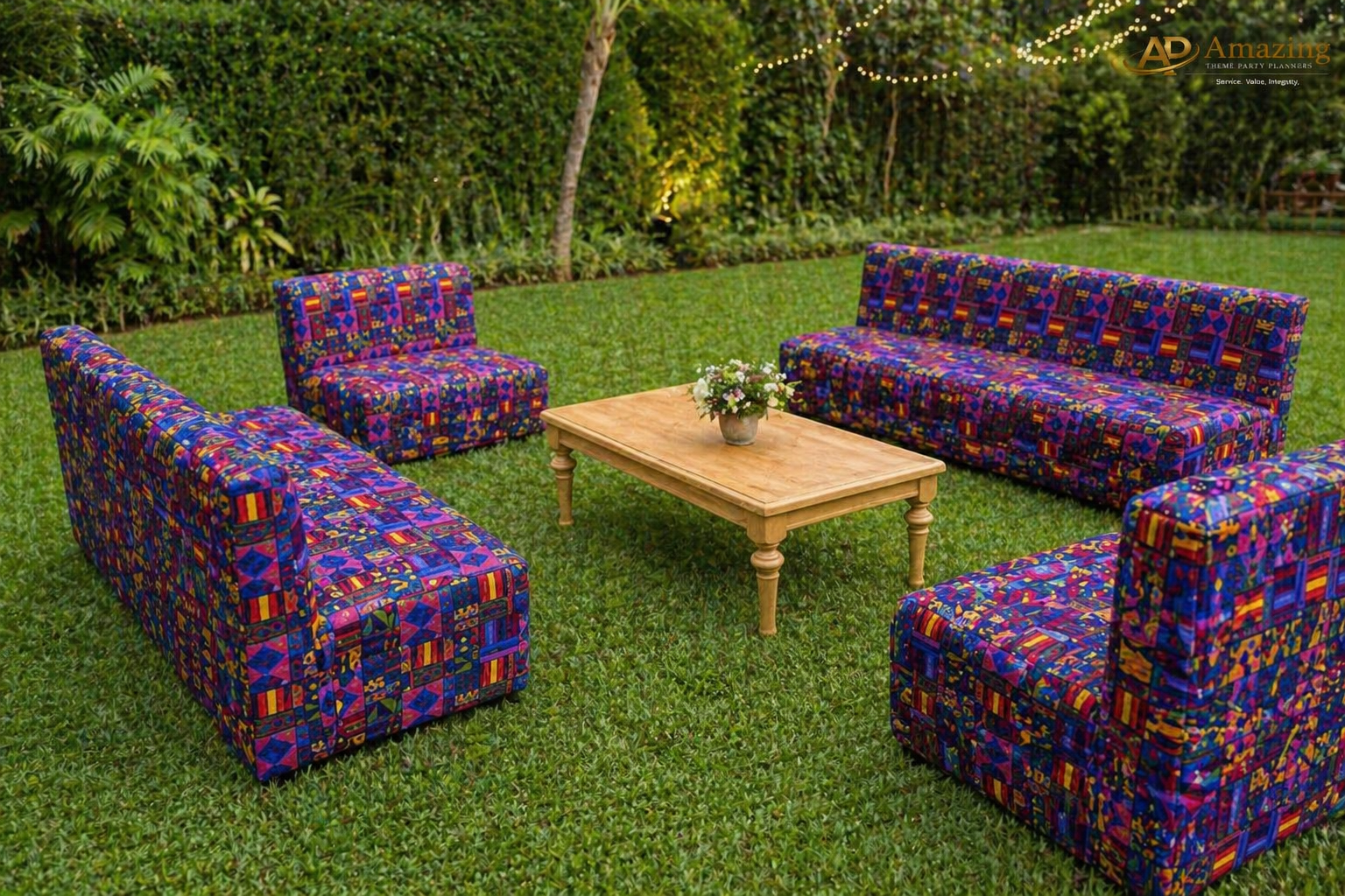 Assorted Ankara Three-Seater Sofa