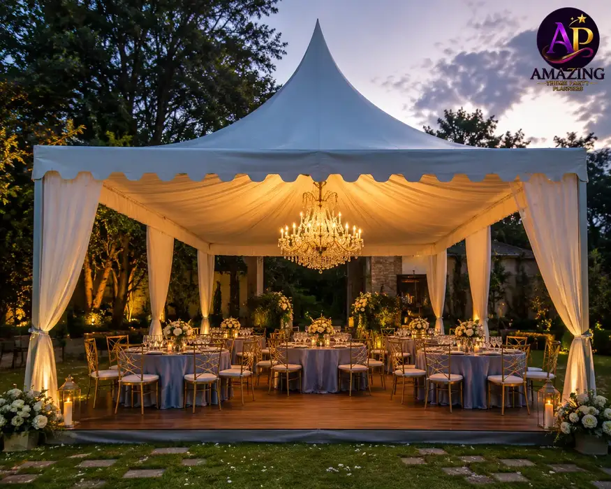 B-Line Tent with Chandelier (30 Seater)