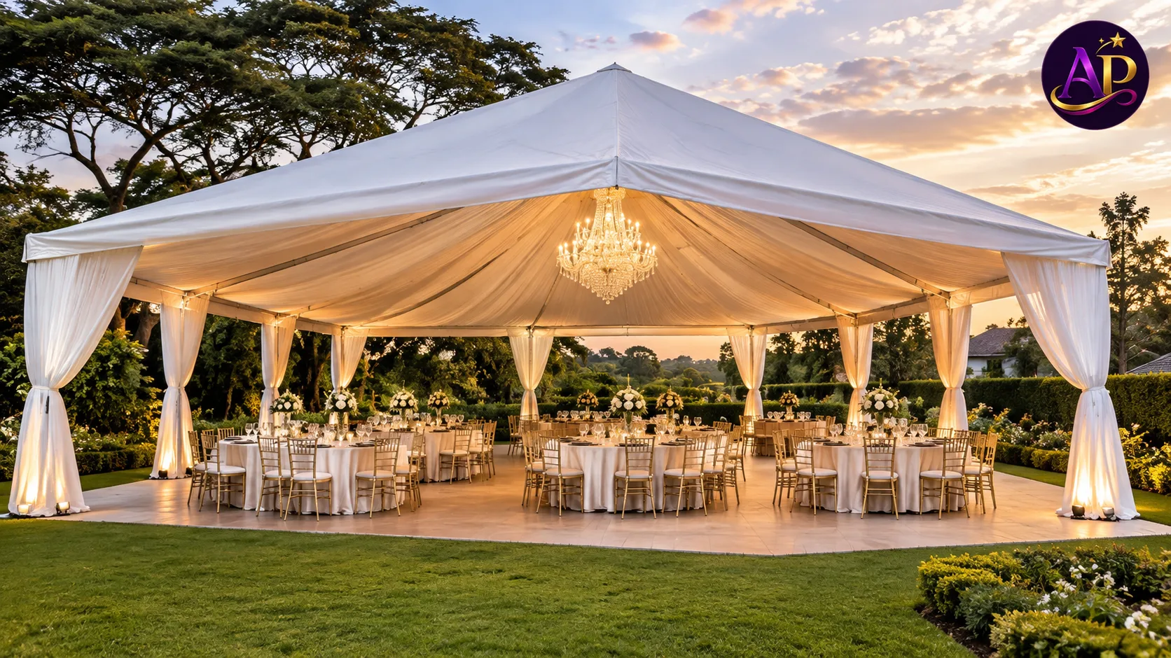 B-Line Tent with Chandelier (80 Seater)