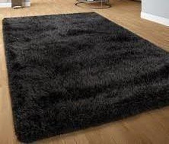Black Fluffy Statement Carpet (2x1m)