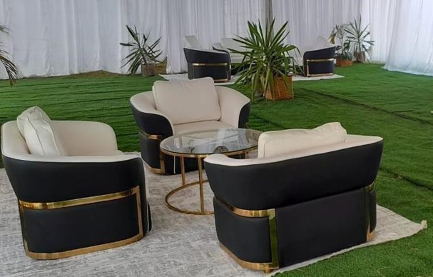 Black, White & Gold Butterfly Lounge Set