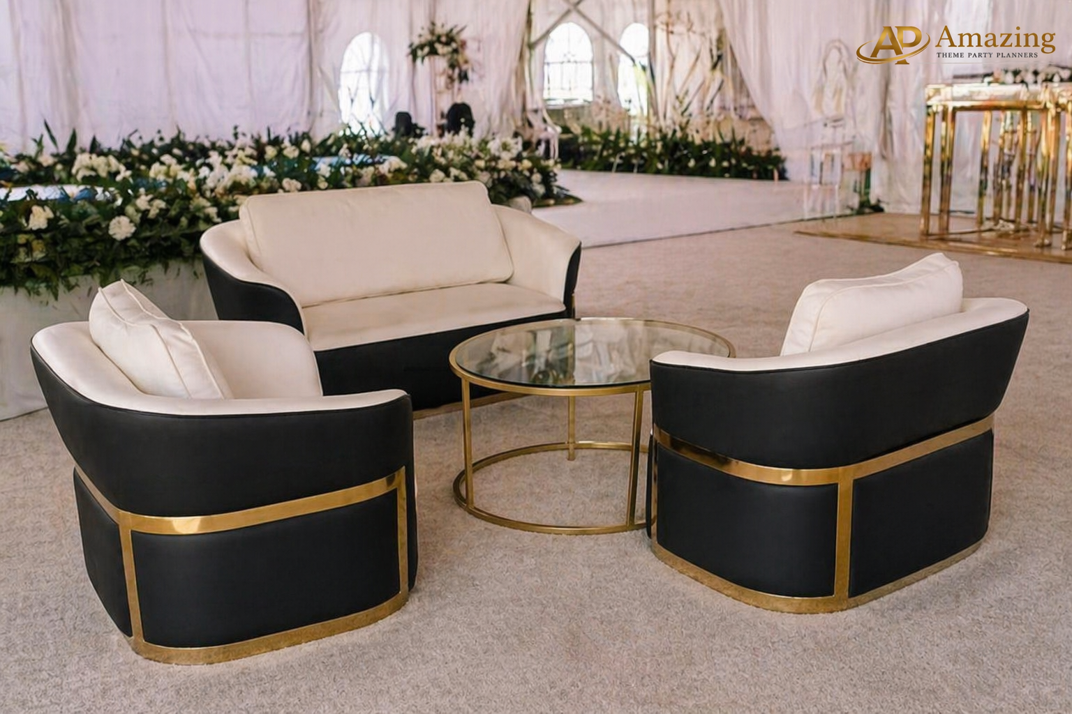 Black & Gold Butterfly Lounge Set