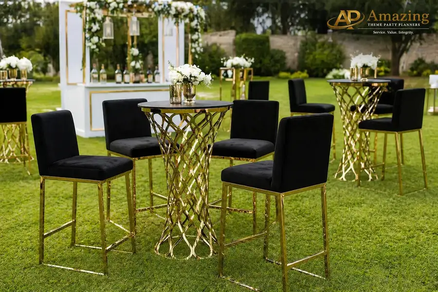 Black & Gold Square Back Barstools
