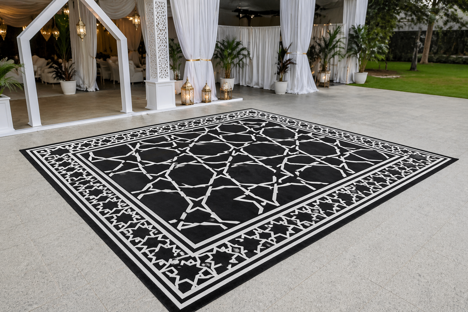 Black & White Arabic Classic Carpet (2x3m)