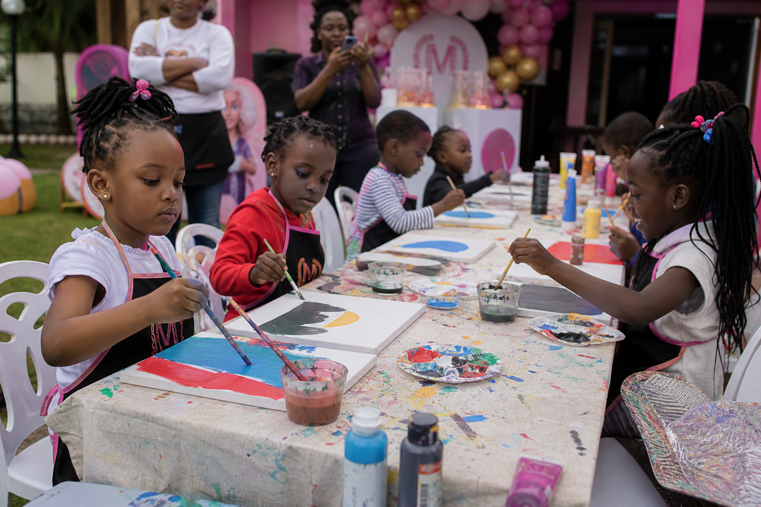canvas painting hire Nairobi kids art activity birthday party