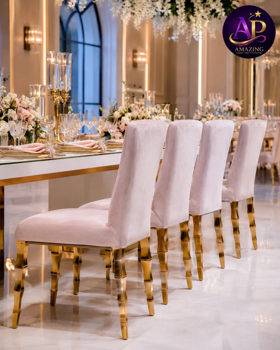 Capri Chair Hire Nairobi luxury event seating setup for weddings and parties.