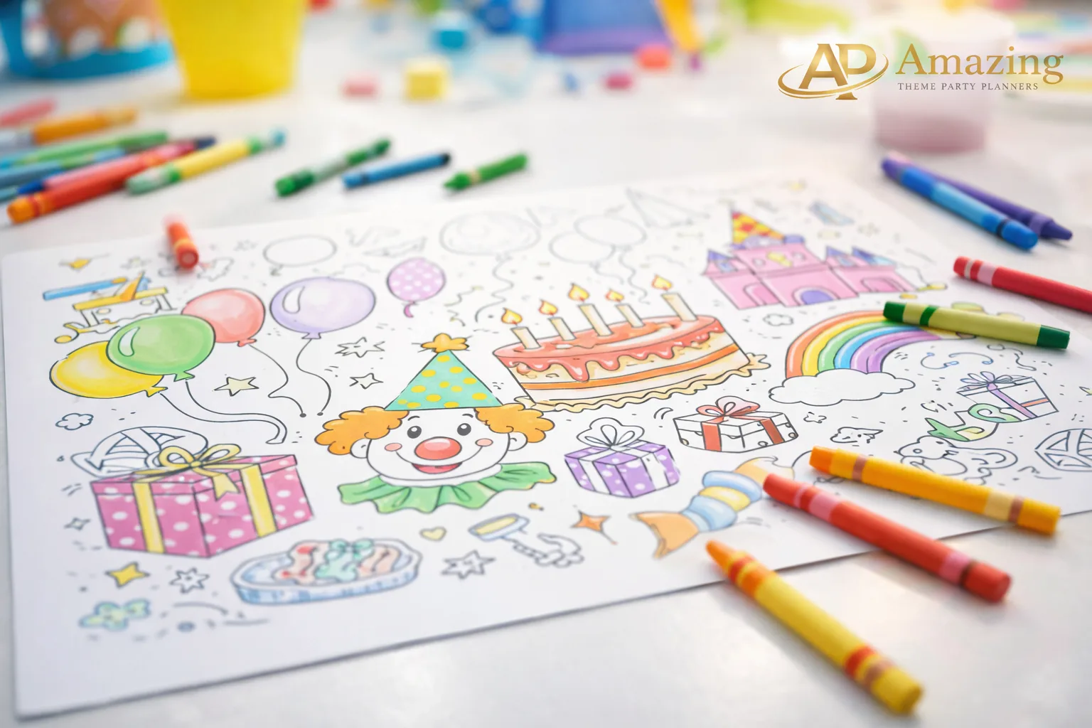 Colouring Placemat with Crayons