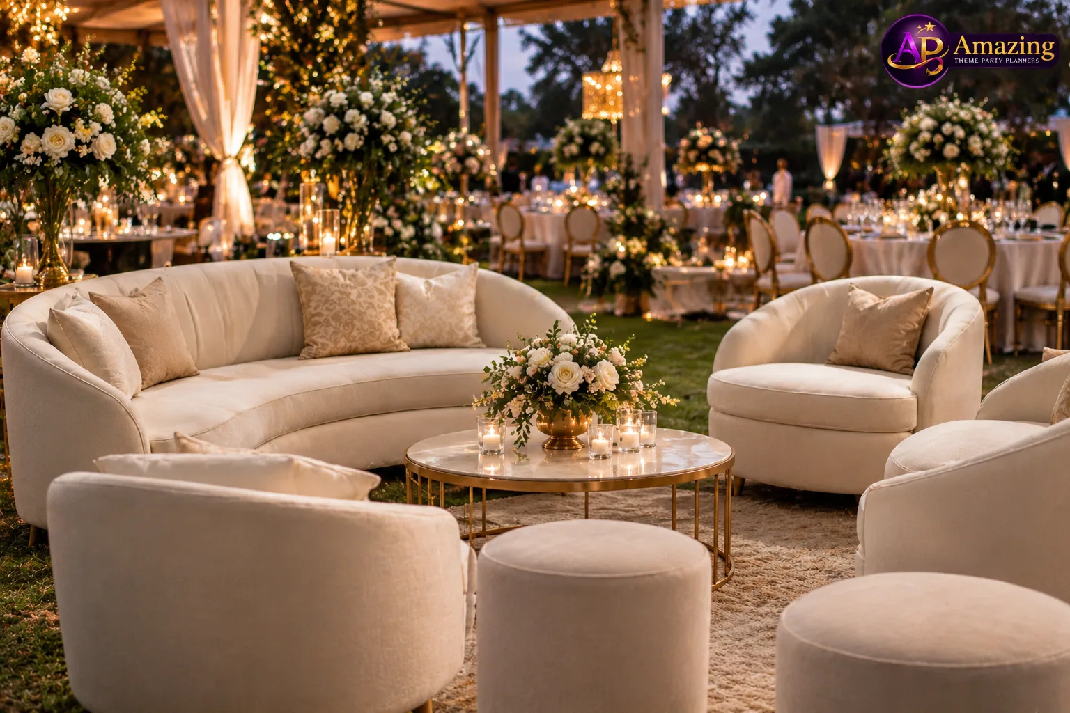 Curved-Back Executive Lounge Suite at a luxury Nairobi wedding