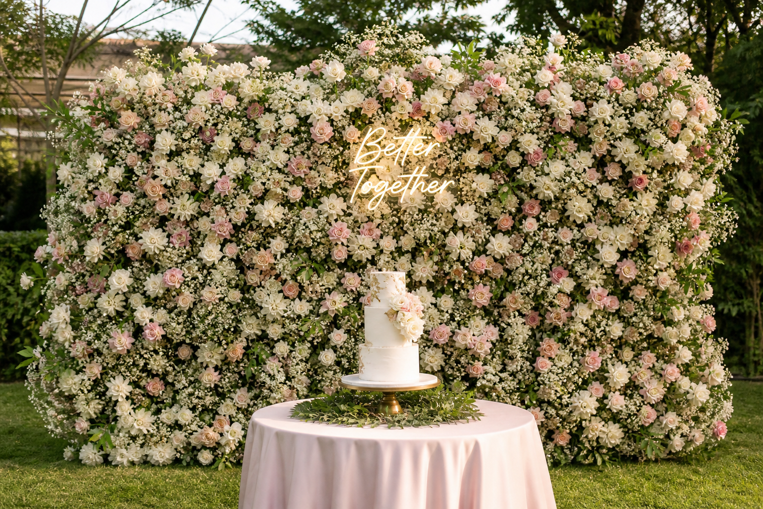 flower wall hire Nairobi wedding photo backdrop setup