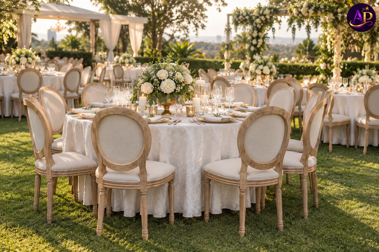 French Louis Chair hire for elegant wedding receptions and premium events across Nairobi