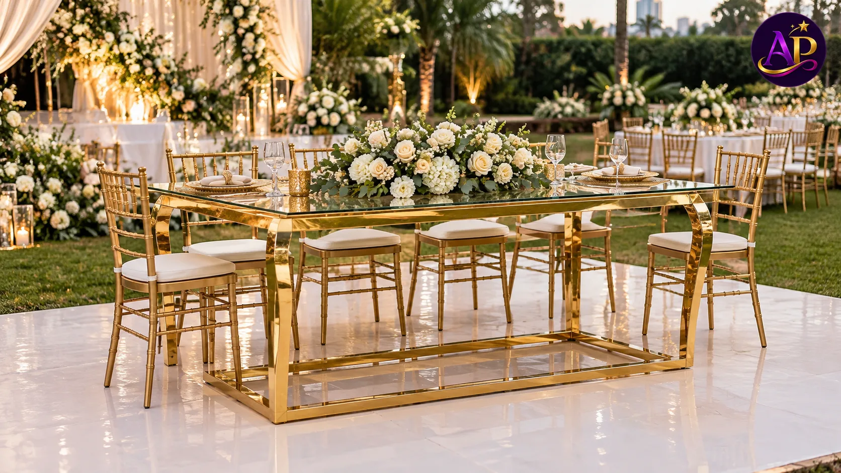 Gold Glass Bridal High Table