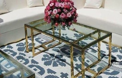 Gold Rectangular Coffee Table