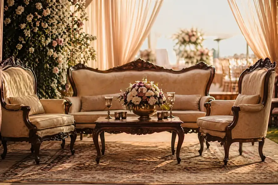 Victorian lounge set Nairobi by Amazing Theme Party Planners