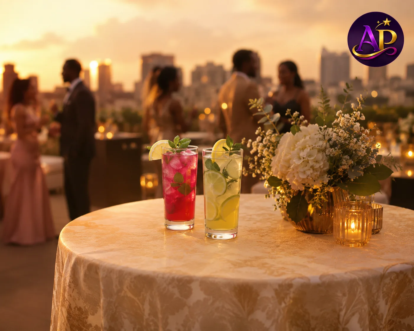 Highball Glass Hire Nairobi at a luxury cocktail reception.