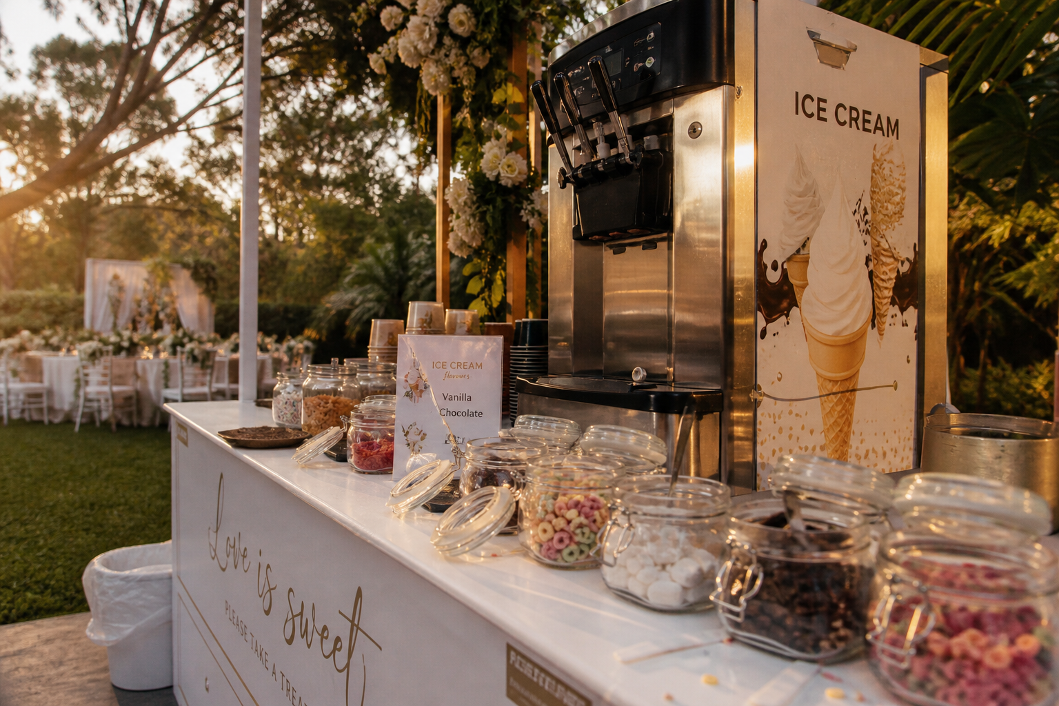 unlimited ice cream station hire Nairobi wedding dessert Karen