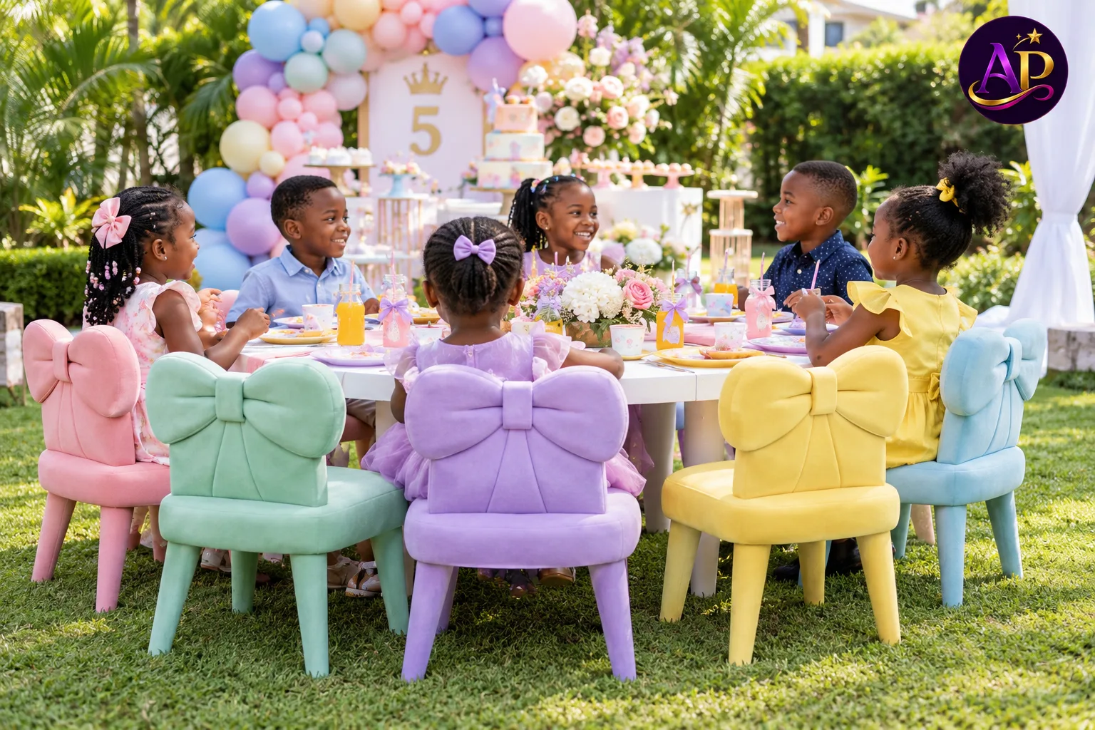 Colourful Kiddie Bow Seats available for children's parties in Nairobi